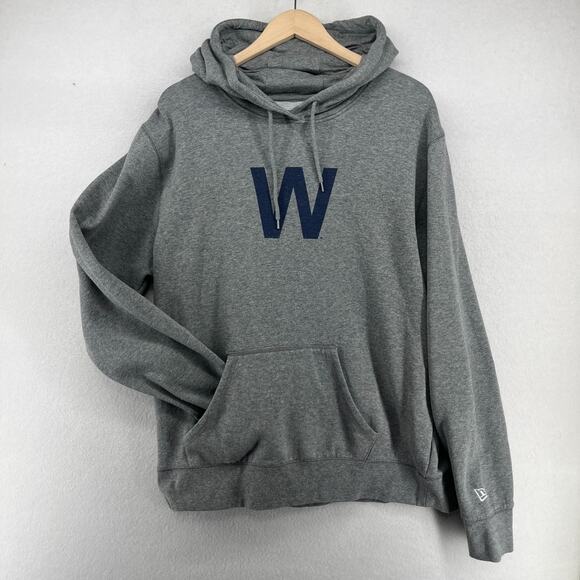 CHICAGO CUBS Hoodie Adult XL NEW ERA Fly the W Flag MLB Fleece Sweatshirt Gray - Picture 1 of 16